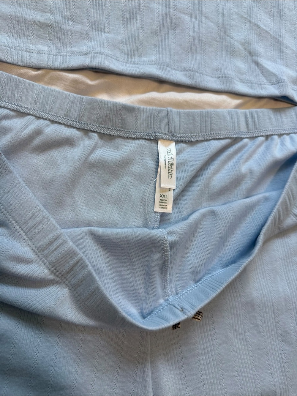 Wild Fable Bunny Pajama Set XXL Blue Pointelle Short Sleeve Shorts NWT Women - Picture 7 of 8